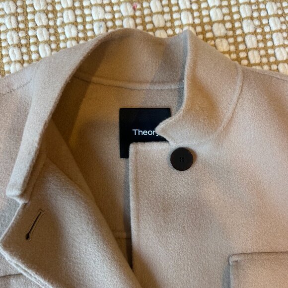 Theory Belted Wool & Cashmere Cargo Coat - Picture 4 of 9